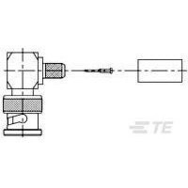BNC R/A Plg Hex 50Ohm Silver Pltd RG174A, Te Connectivity, Mfr#: 1-1337439-0
